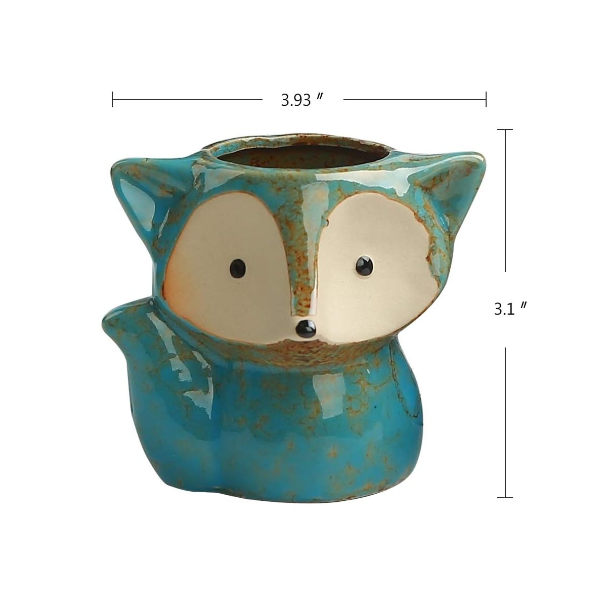 winemana Set of 4 Germination Trays Succulent Pots, Fox Shaped Flowerpot, Colorful Bonsai Planter Container - imagem de detalhe 2