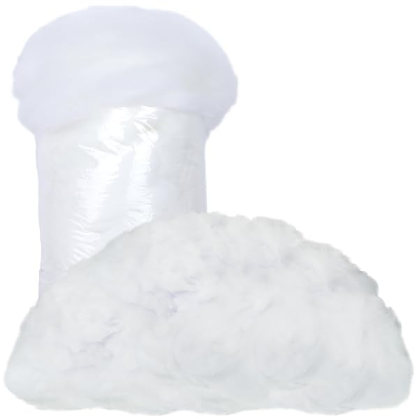 winemana 30oz Christmas Fake Snow Decor, Artificial Snow for Indoor Decorating, Cotton Like Fluffy Snow Stuffing for Winter Mantle Village Houses Christmas Tree Craft White Snow Decor