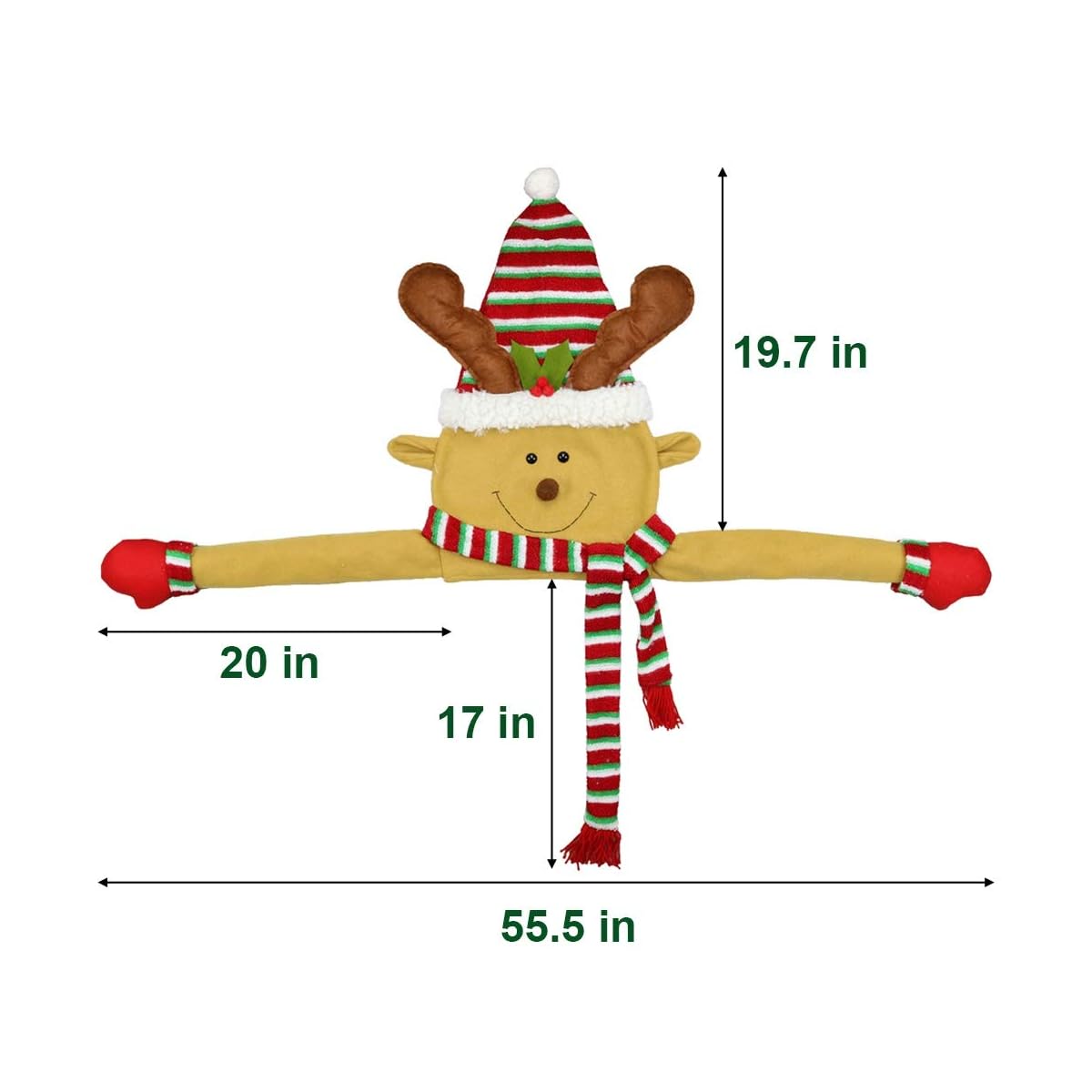 winemana Christmas Tree Top, Reindeer Christmas Tree Hugger, Hollow Christmas Tree Topper Decoration, Christmas Party Supplies (Yellow) - imagen de detalle 1