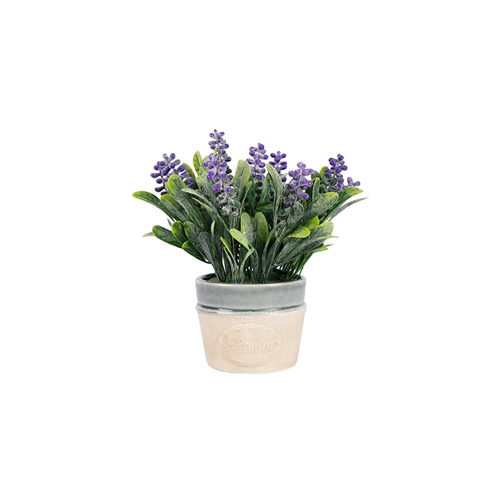 winemana Artificial Lavender Potted Plants, 9 X 8 X 3.8 in, Faux Flower Modern Farmhouse Decor, Country Decor, Plump Particles, Durable for Lawn Home Office Indoor Outdoor