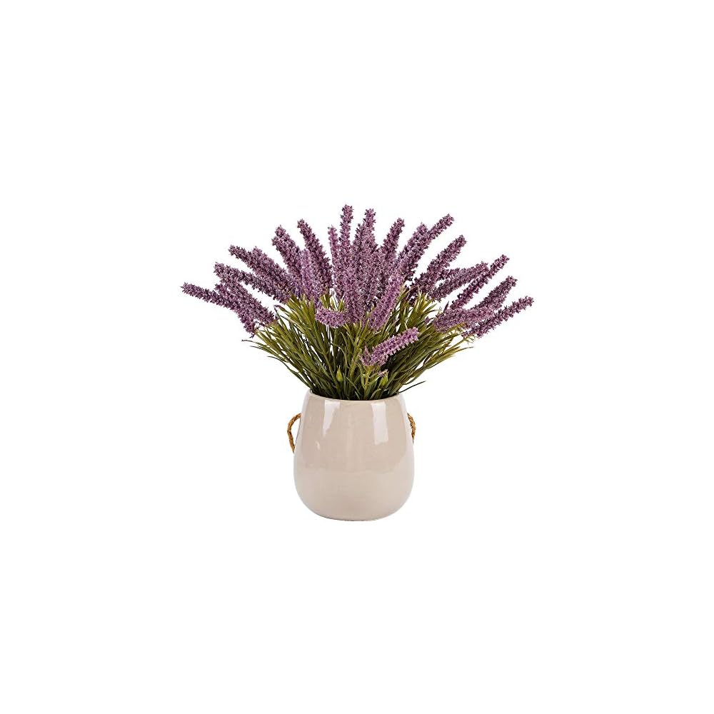 winemana Artificial Lavender Potted Plants with Rope, 9 X 3.7 X 3.7 in, Faux Flower Modern Farmhouse Decor, Easy to Hang, Durable for Home, Bathroom, Coffe Table, Lavender Room, Indoor Outdoor
