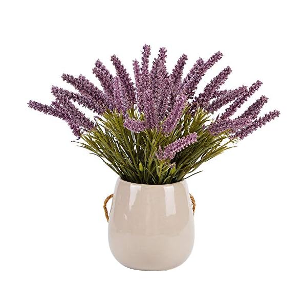 winemana Artificial Lavender Potted Plants with Rope, 9 X 3.7 X 3.7 in, Faux Flower Modern Farmhouse Decor, Easy to Hang, Durable for Home, Bathroom, Coffe Table, Lavender Room, Indoor Outdoor