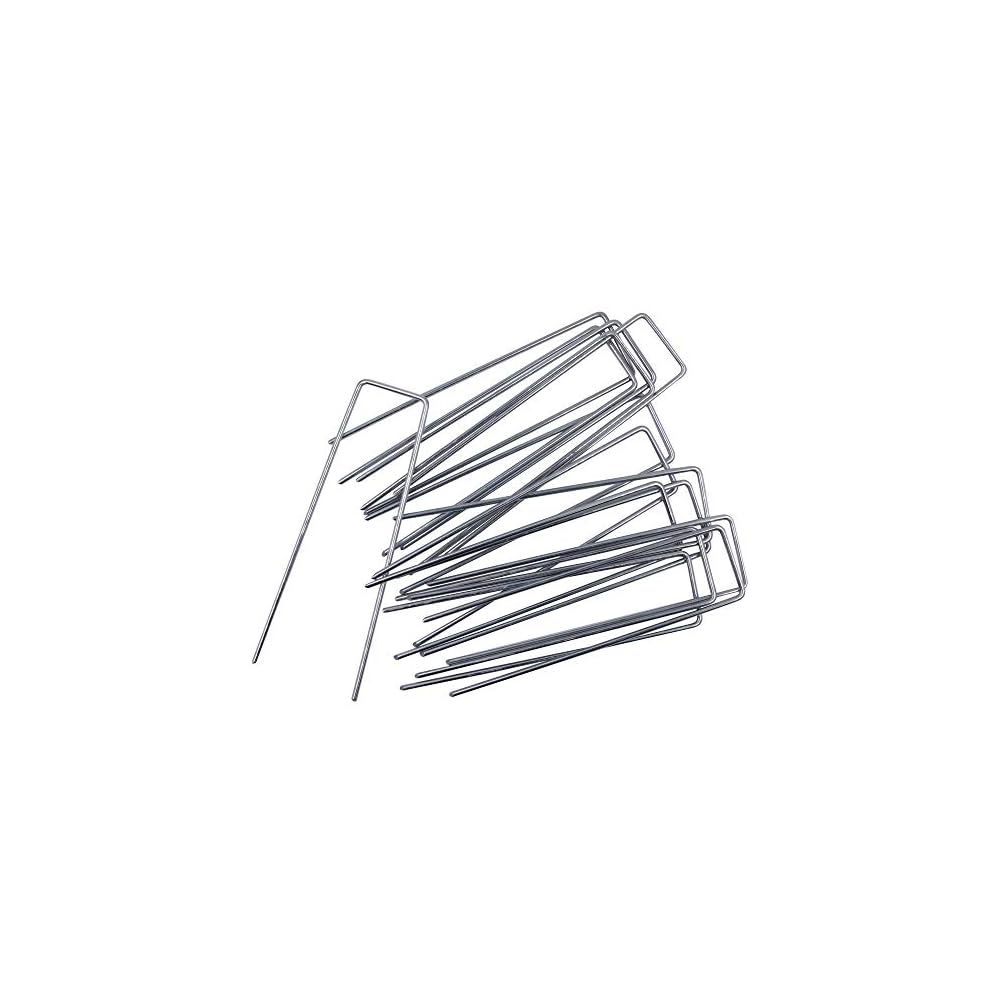 Winemana 100 PCS Garden Landscape Sod Staples, 6 Inches Sturdy Durable Rustproof Landscaping Staples for Weed Barrier Ground Cover Fence and Landscaping