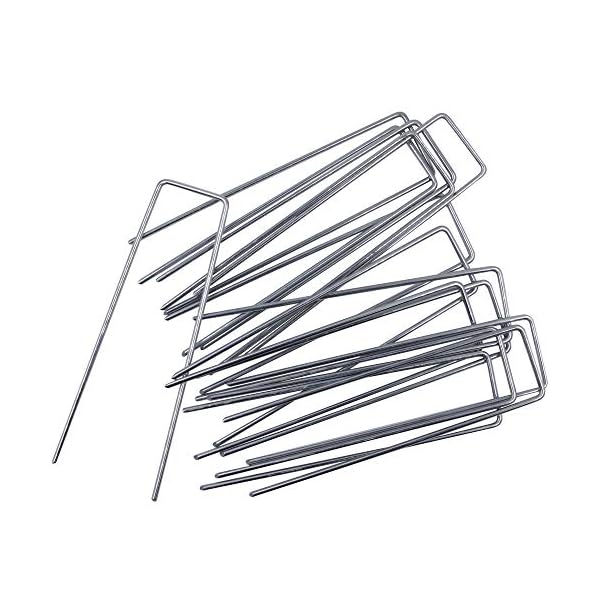 Winemana 100 PCS Garden Landscape Sod Staples, 6 Inches Sturdy Durable Rustproof Landscaping Staples for Weed Barrier Ground Cover Fence and Landscaping