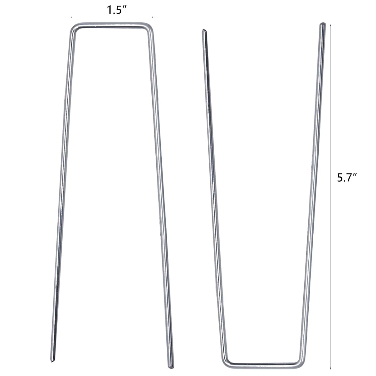 Winemana 100 PCS Garden Landscape Sod Staples, 6 Inches Sturdy Durable Rustproof Landscaping Staples for Weed Barrier Ground Cover Fence and Landscaping - 细节图 2