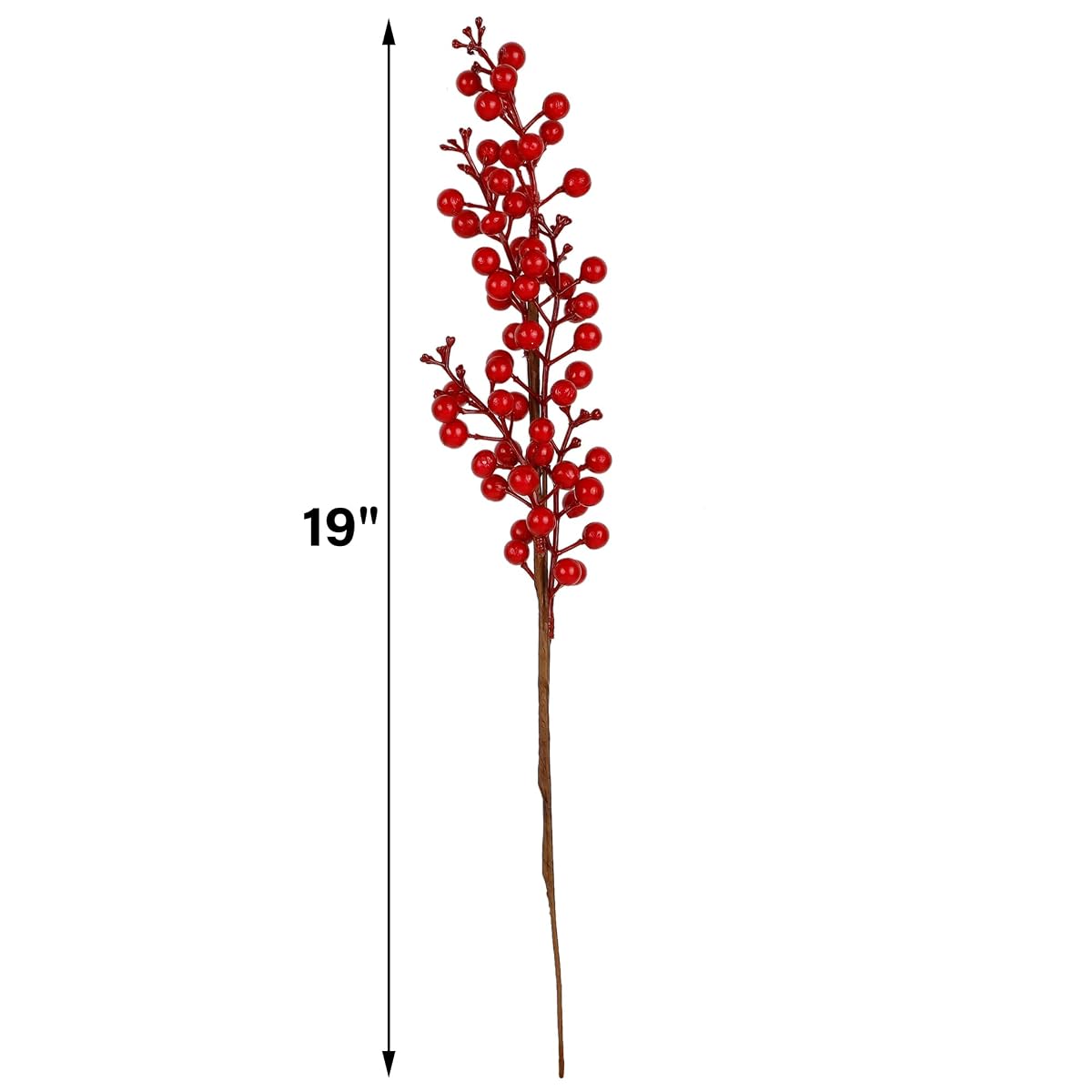 winemana 5 Pcs 19" Christmas Red Berries Stems, Picks for DIY Crafts Wreath Garland Christmas Ornaments Vase Decor - imagen de detalle 1