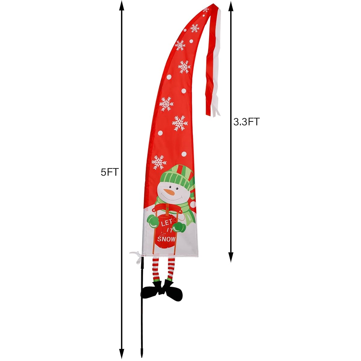 winemana Christmas Outdoor Decorations Set of 3 Snowman Feather Flag Banners, 5 Ft Merry Christmas Flags Yard Sign Stakes, Perfect for Garden Yard Lawn Front Porch Holiday Party - imagem de detalhe 2
