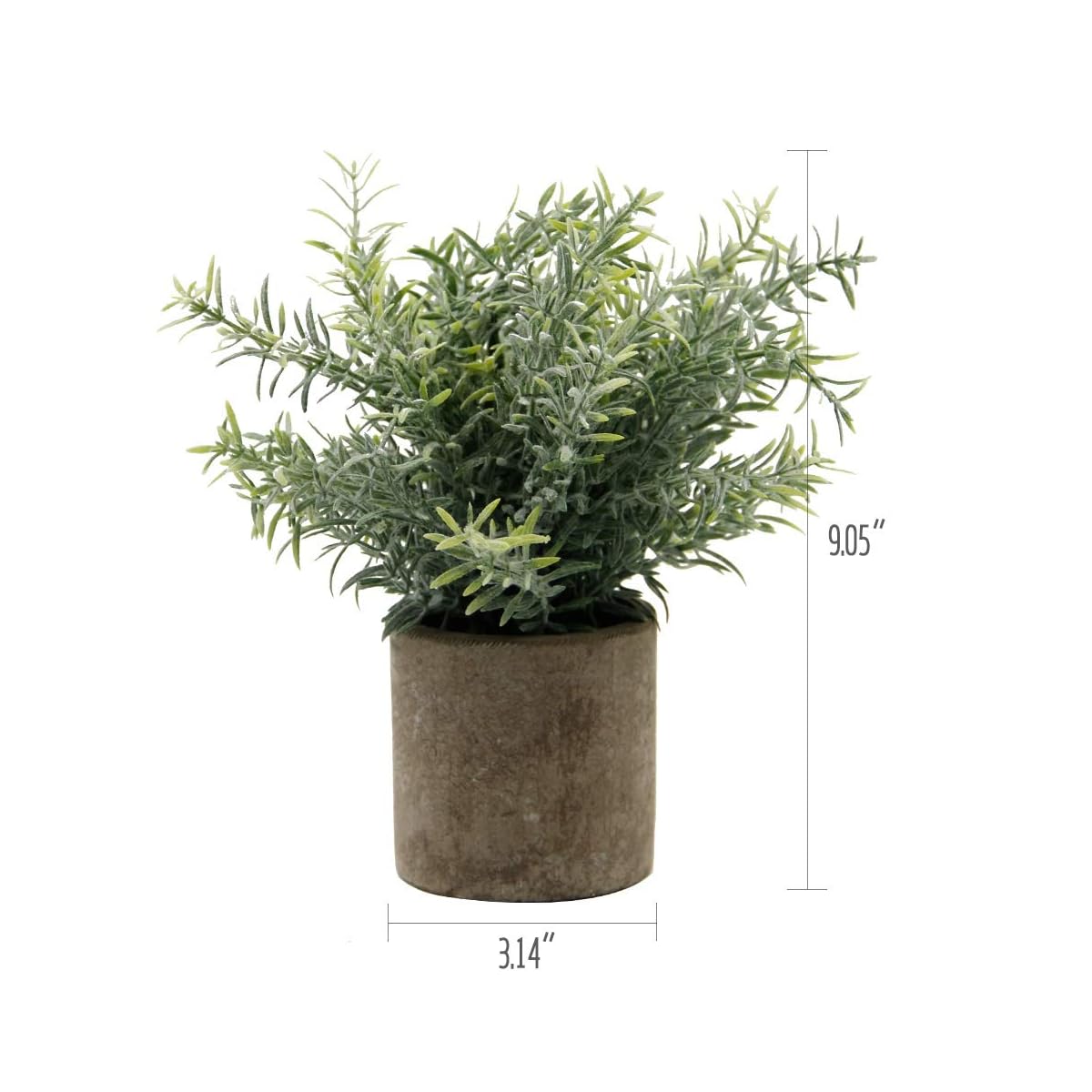 Zcaukya Small Potted Artificial Plants, Artificial Eucalyptus Plants Fake Rosemary Carnation Caronation 9.5" Plastic Greenery Plants for Home Office Garden Decor, Indoor & Outdoor, Set of 3 - detail image 1