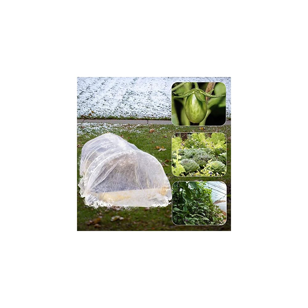 winemana Winter Plant Covers Freeze Protector, 0.9 oz 8 x 30 FT Reusable Frost Blanket Antifreeze Cover Plant Protective Layer for Winter Cold Weather Animals