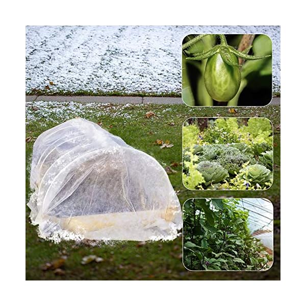 winemana Winter Plant Covers Freeze Protector, 0.9 oz 8 x 30 FT Reusable Frost Blanket Antifreeze Cover Plant Protective Layer for Winter Cold Weather Animals