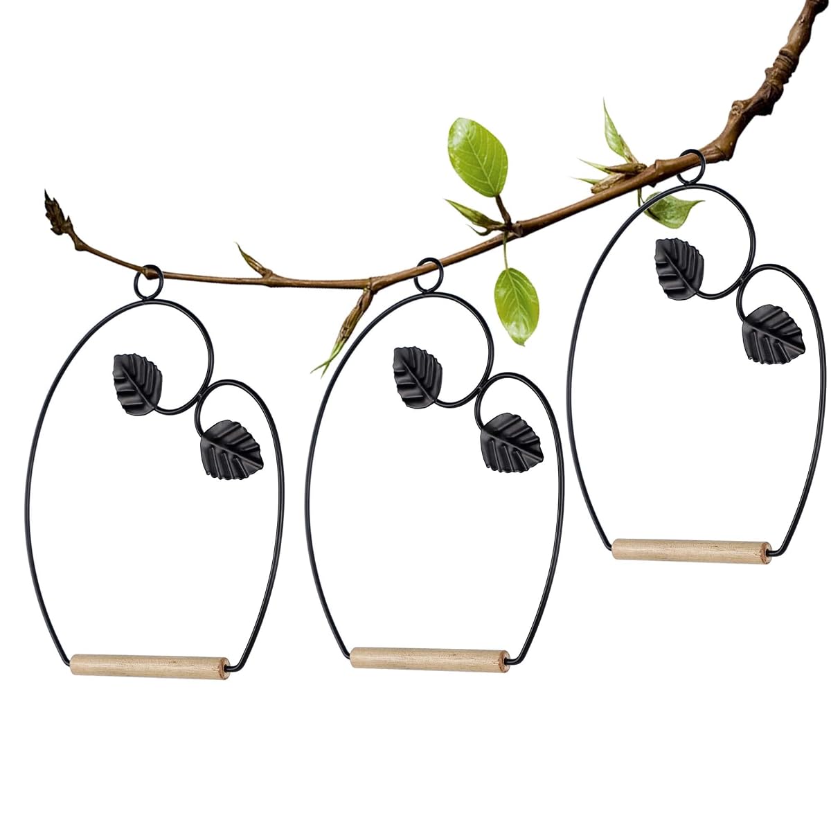 winemana Set of 3 Hummingbird Swings, Rust Resistant Metal Frame, Wooden Dowel, Attach to Bird Feeders, Perfect for Hanging Indoor Office Outdoor Trunk Lawn Patio Garden - imagem de detalhe 1