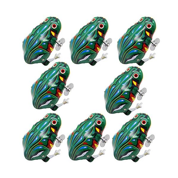 winemana Wind Up Toys, Vintage Jumping Frog, Original Color Wind Up Animal Party Favors Toy Great Gift for Kids Toddlers (8 PCS)