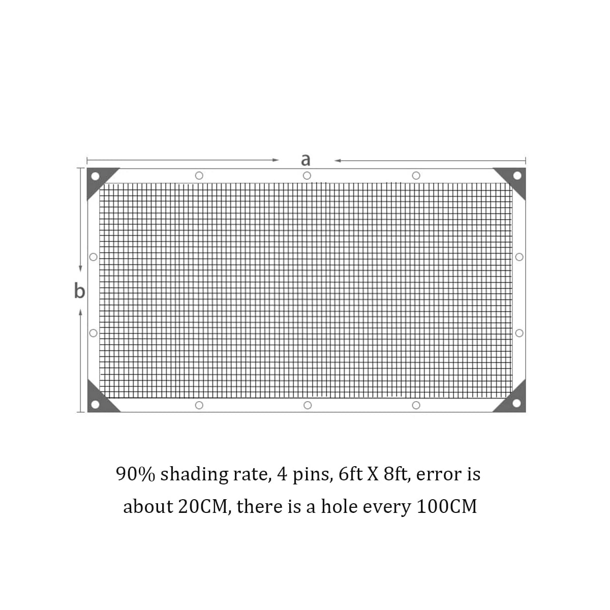 winemana 90% Shade Cloth, Dog Kennel Shade Cover, 6 x 8 FT Sturdy Durable Sunblock Shade Mesh Tarp with Grommets for Patio Plants Greenhouse Chicken Coop Porch - imagem de detalhe 2