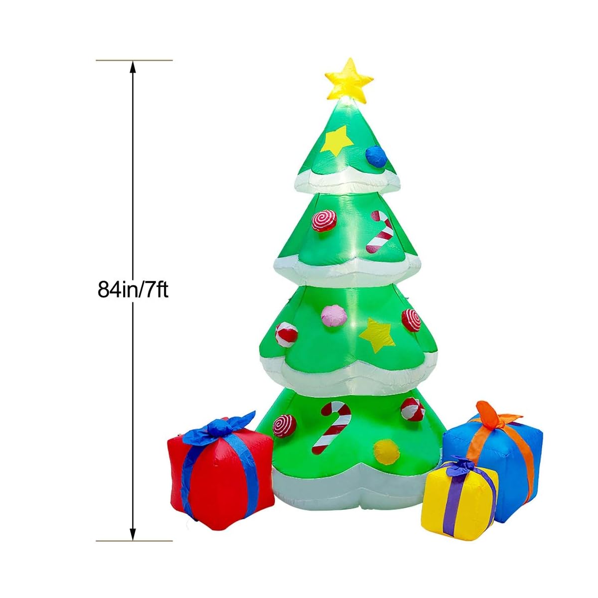 DR.DUDU 7 FT Inflatable Christmas Tree with Led Lights, Lighted Christmas Tree for Blow Up Yard Decoration, Indoor Outdoor Yard Garden Christmas Decoration - imagen de detalle 2