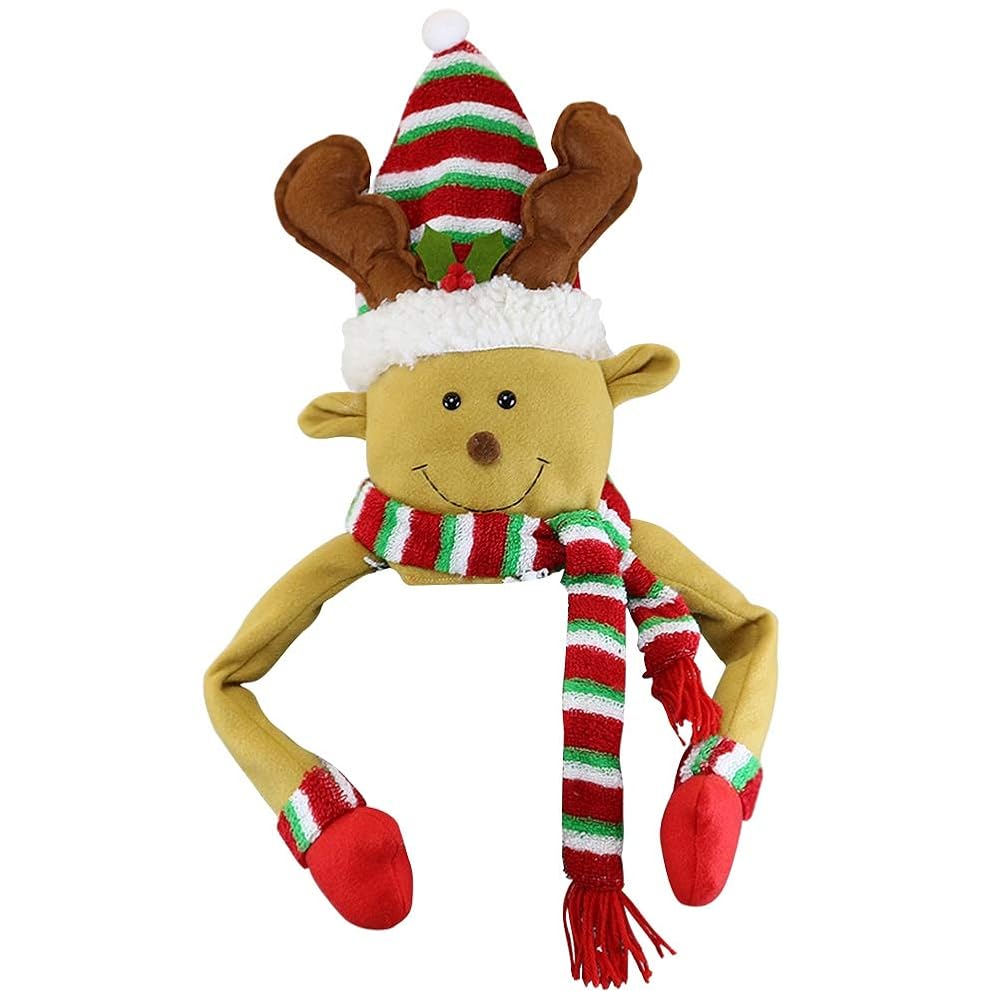 winemana Christmas Tree Top, Reindeer Christmas Tree Hugger, Hollow Christmas Tree Topper Decoration, Christmas Party Supplies (Yellow)