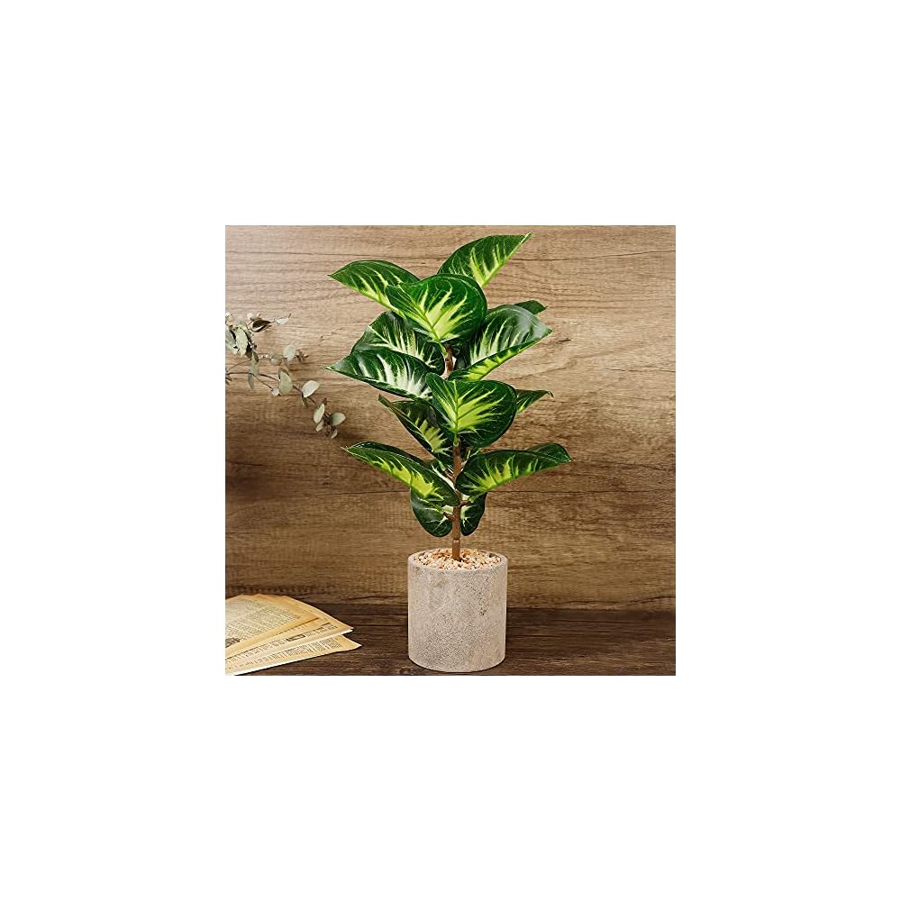 winemana Artificial Palm Plants 17" Large Faux Turtle Leaf in Pots, Fake Tropical Monstera Imitation Greenery for Home Kitchen Party Flowers Arrangement Indoor Decorations