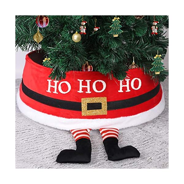 DR.DUDU Christmas Tree Ring with Santa Claus Pattern, Christmas Tree Collar,Top 24 Inches Diameter Bottom 30 Inches Diameter Christmas Tree Decoration for for Home Decoration in Winter and New Year