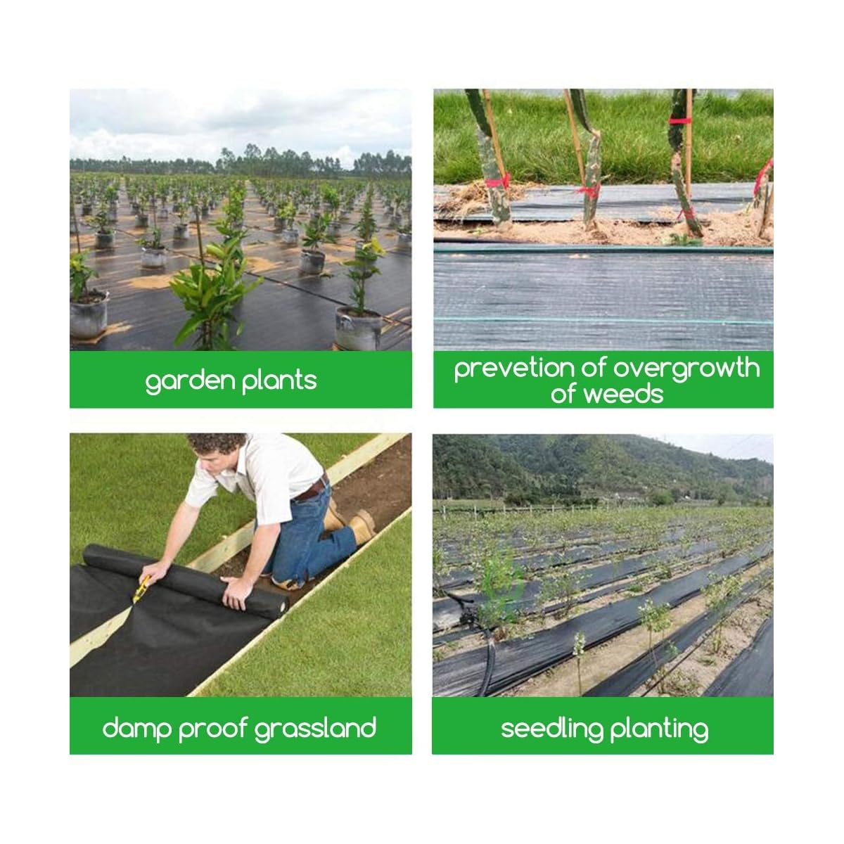 winemana 5 Ounce Weed Barrier Control Fabric Ground Cover Membrane, Professional Woven and Non-Woven Landscape Blocking Fabric, Eco-Friendly Blocker Fabric (3 FT x 100 FT) - imagen de detalle 4
