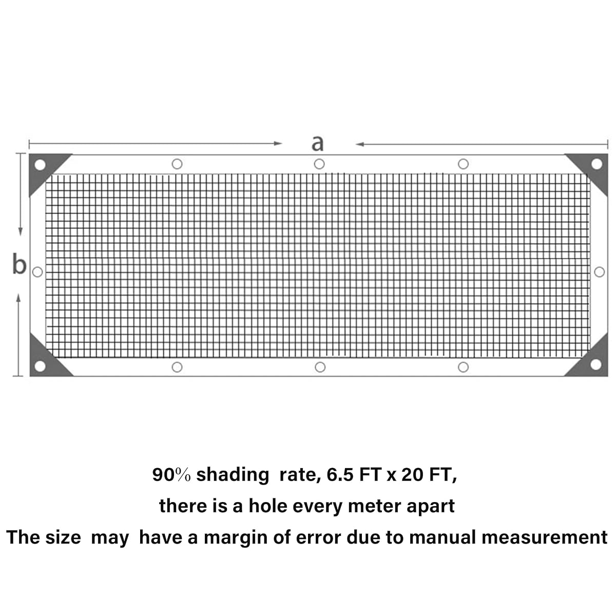 winemana 90% Shade Cloth, Dog Kennel Shade Cover, 6.5 x 20 FT Sturdy Durable Sunblock Shade Mesh Tarp with Grommets for Patio Plants Greenhouse Chicken Coop Porch - imagen de detalle 1