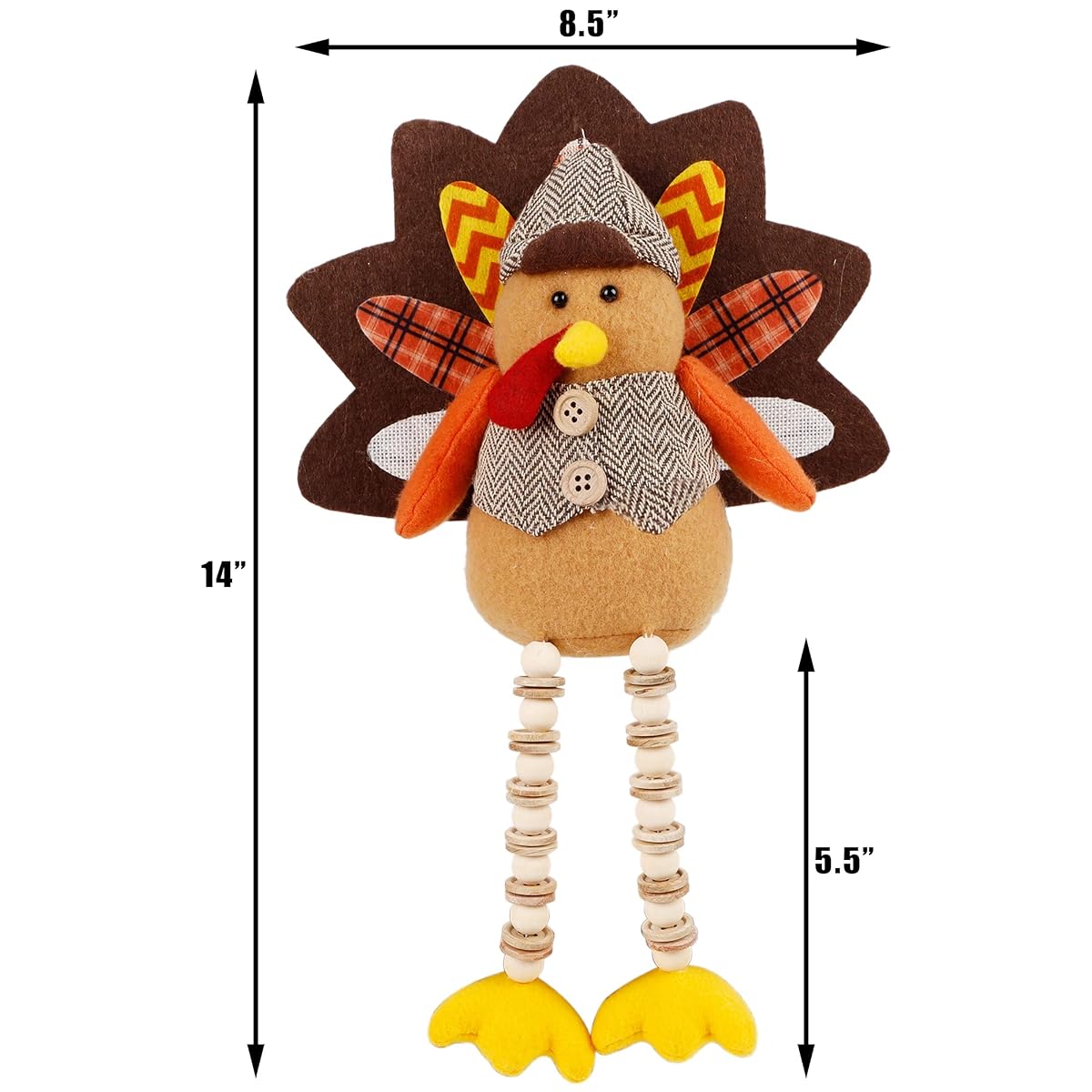winemana 2 Pack Thanksgiving Decorations Stuffed Turkeys - imagen de detalle 2