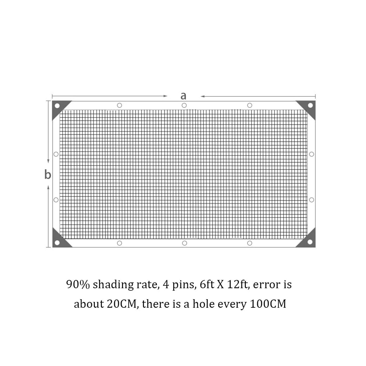 winemana 90% Black Shade Cloth, Edge with Buttonhole, Resistant Garden Shade Cloth for Plants Greenhouse Swimming Pool (6 FT x 12 FT) - imagem de detalhe 1