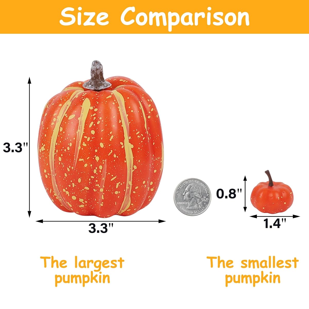 winemana 46 Pcs Artificial Pumpkins for Decorating Fall Decorations - imagen de detalle 6