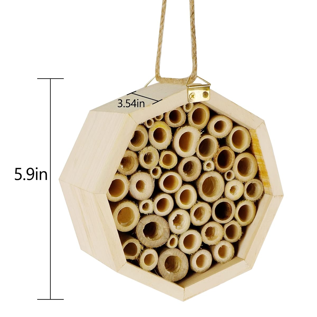 winemana Bee Hive Natural Bamboo Bee House, 5.9" Mason Bee House Habitat Honey Bee Hive, Perfect for Bee Pollinator in Garden Yard - imagem de detalhe 1