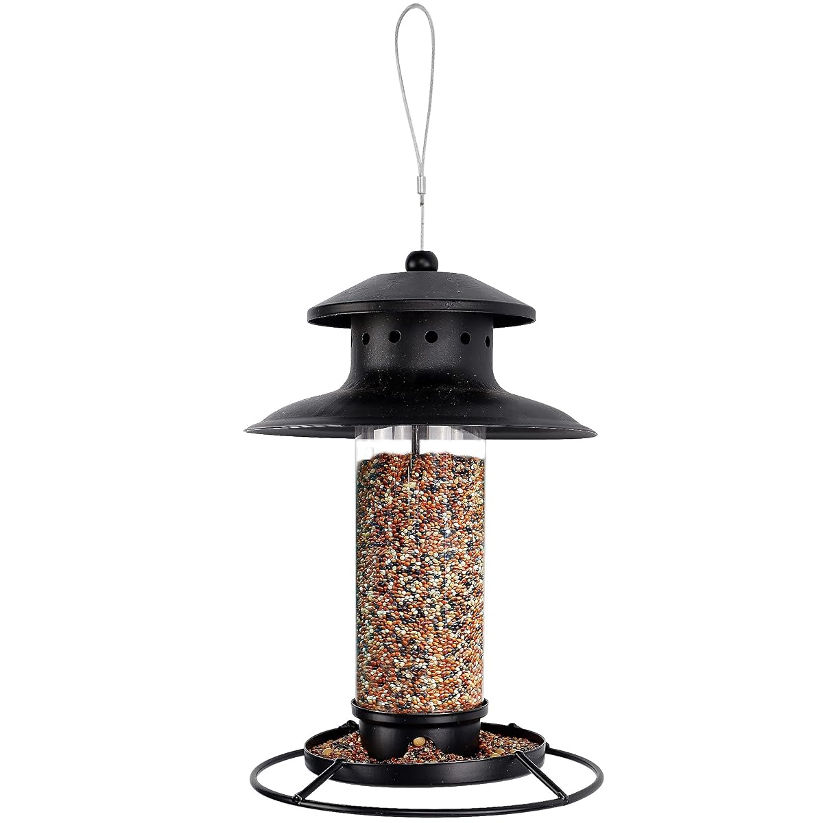winemana Hanging Wild Bird Feeder, 1.2 lb Metal Shaped with Roof Outside Decoration, Perfect for Attracting Birds on Garden Yard - imagem de detalhe 1