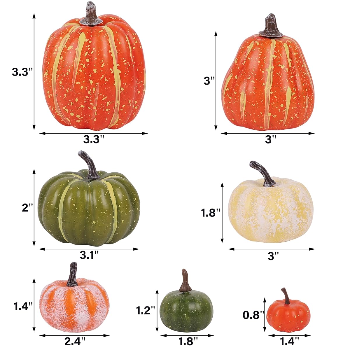 winemana 46 Pcs Artificial Pumpkins for Decorating Fall Decorations - imagen de detalle 2