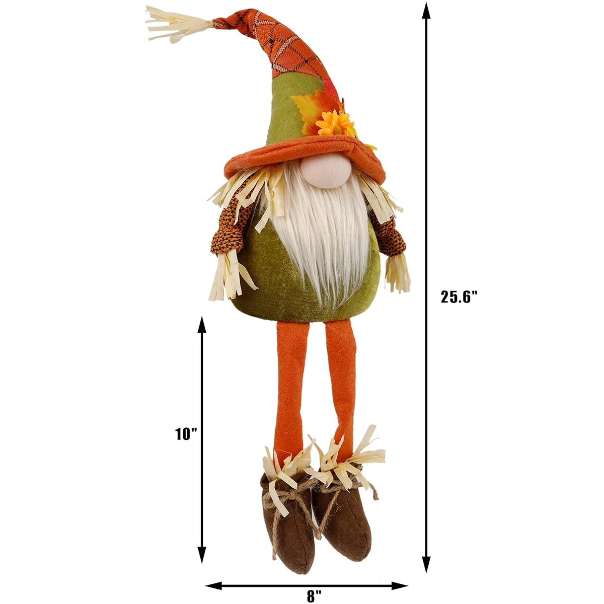 winemana Thanksgiving Tabletop Decorations Set of 2 Gnomes with Lights, Fall Swedish Tomte Dwarf Figurine for Home Kitchen Fireplace (25.6" x 8") - imagem de detalhe 2