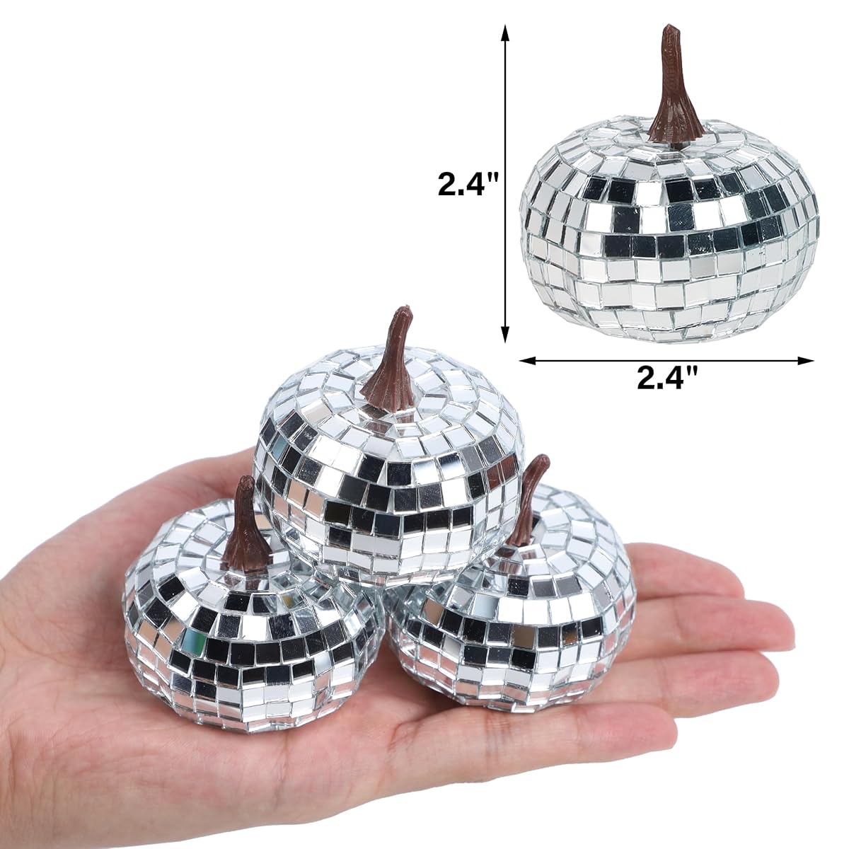 winemana 12 Pack Silver Pumpkin Fall Decor - imagen de detalle 2