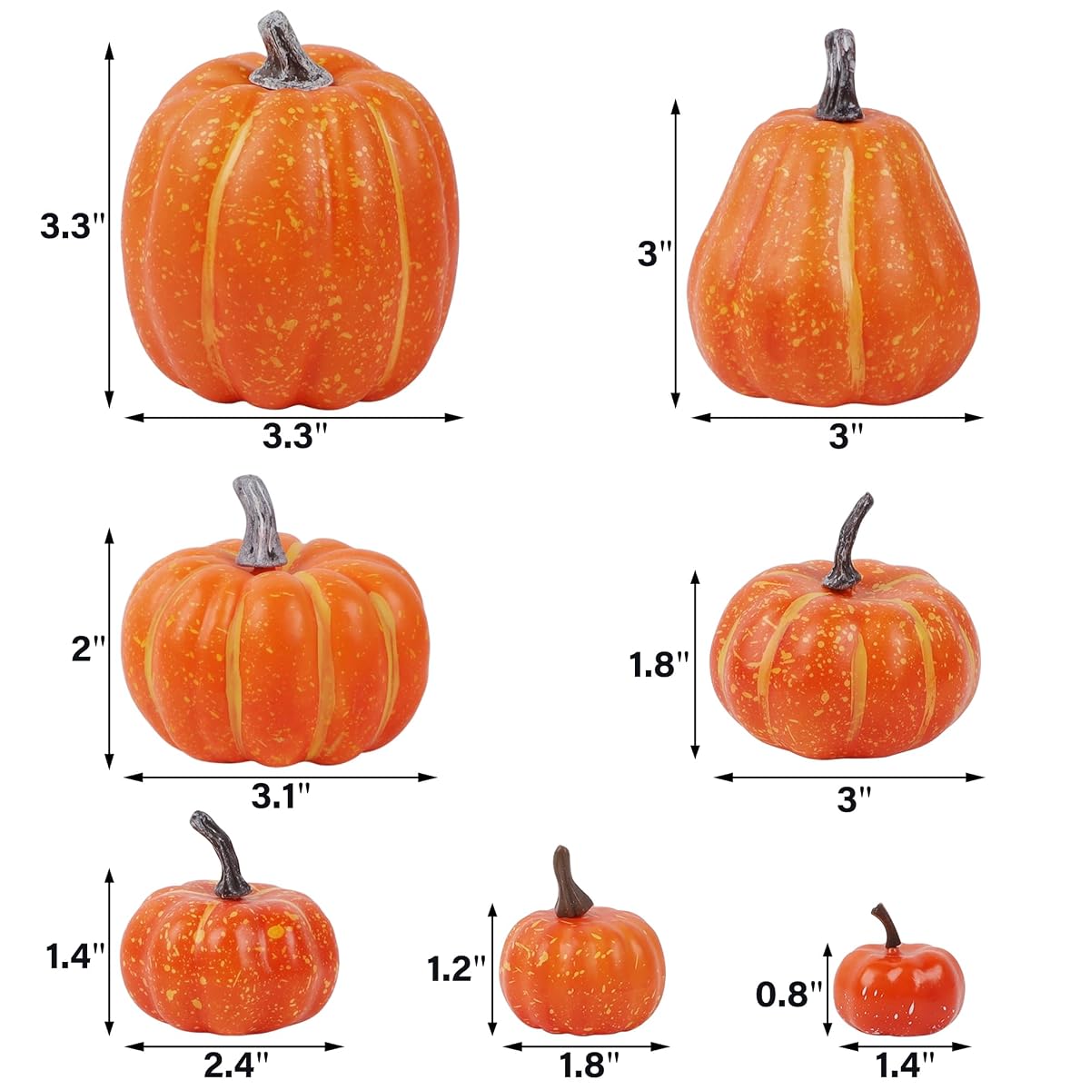 winemana 46 Pcs Artificial Pumpkins Fall Decorations, Orange - imagen de detalle 2