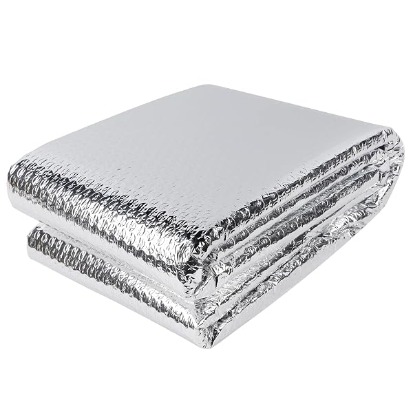 winemana Window Insulation Roll, 24IN x 10FT Reflective Heat Shield Bubble Film, Double-Sided Aluminum Foil Insulation, Weatherproof Garage Door Cover for Windows, RV, Basement, Winter & Summer