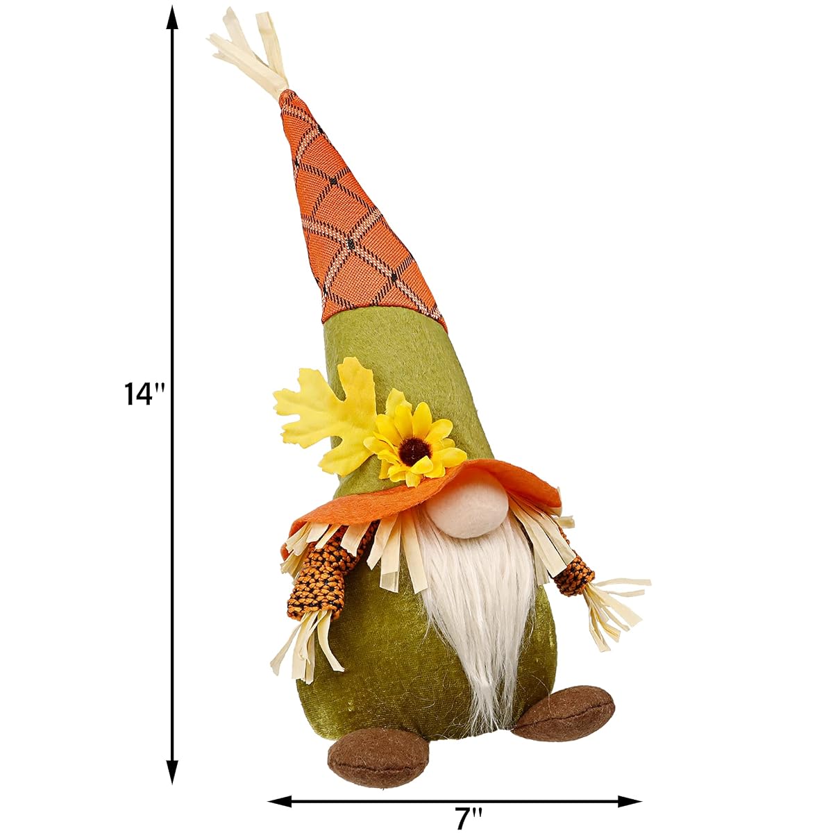 winemana Thanksgiving Decorations Set of 2 Gnomes with LED Lights, Swedish Tomte Gnomes Dwarf Tabletop Decor for Fall Harvest Home Kitchen Decor - detail image 1