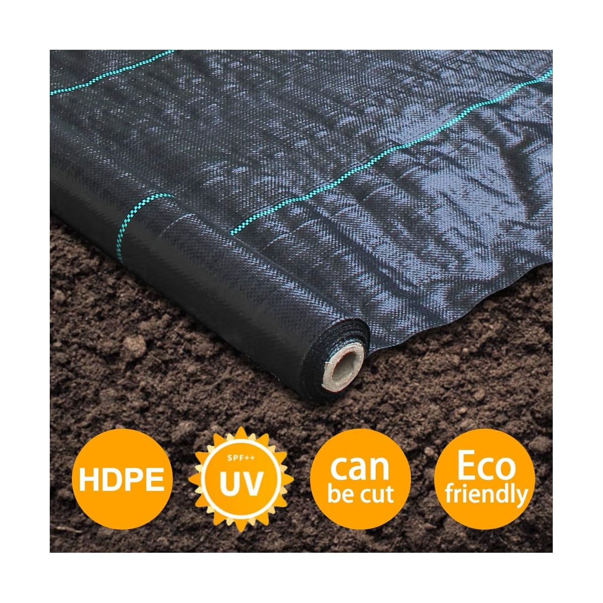 winemana 5 Ounce Weed Barrier Control Fabric Ground Cover Membrane, Professional Woven and Non-Woven Landscape Blocking Fabric, Eco-Friendly Blocker Fabric (3 FT x 100 FT) - imagen de detalle 3