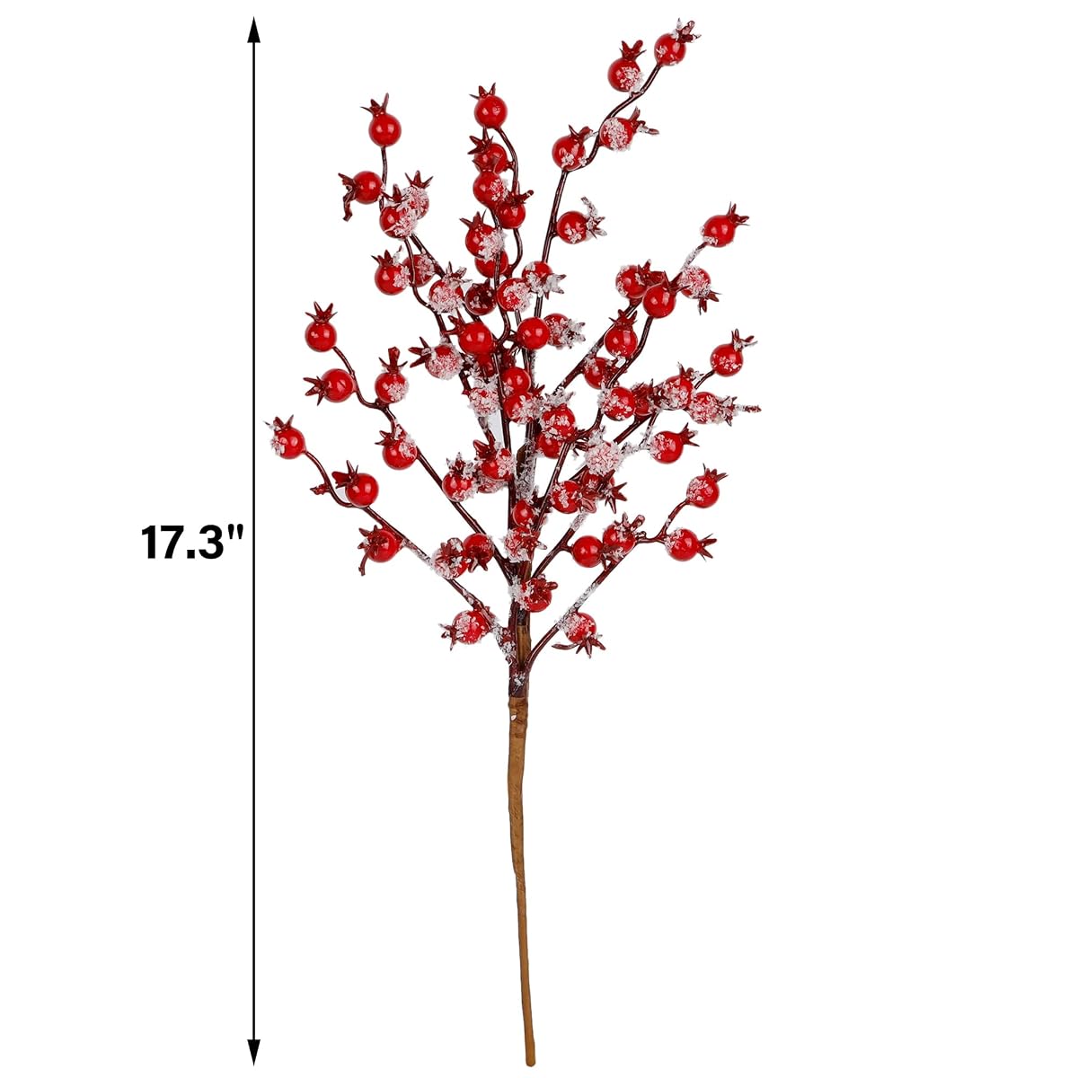 winemana 3 Pack 17 in Large Red Berry Picks, Artificial Christmas Berries Stems with Ice Snow Long Pomegranate Berry for Crafts Garland Home Party Christmas Decoration - imagem de detalhe 1
