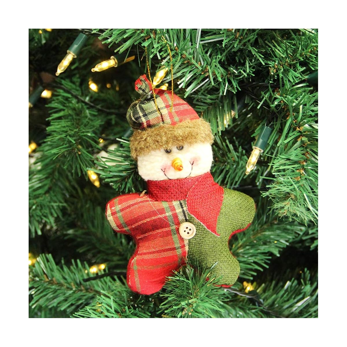 winemana Christmas Tree Ornaments Set for Xmas Home Party Decor, Christmas Hanging Snowman Elk Santa Claus Decorations, 6 Pcs (Red) - detail image 6