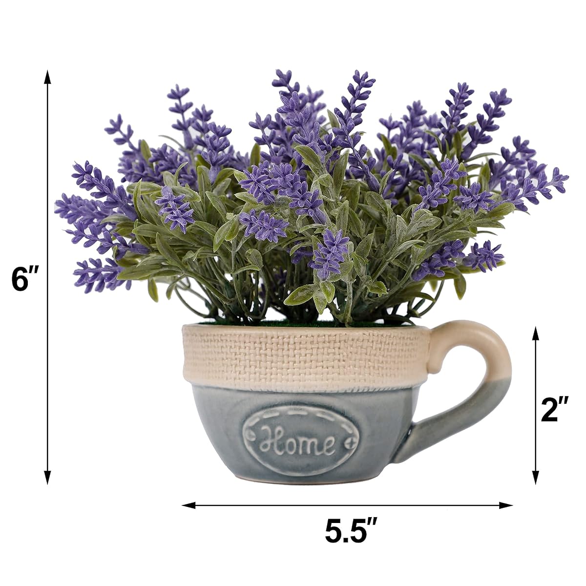 winemana Artificial Lavender Plant in Pot, Purple Faux Silk Floral Arrangements for Kitchen, Office, Weddings, Rustic Home Décor Indoor Outdoor Centerpieces (Dark Purple) - 细节图 1