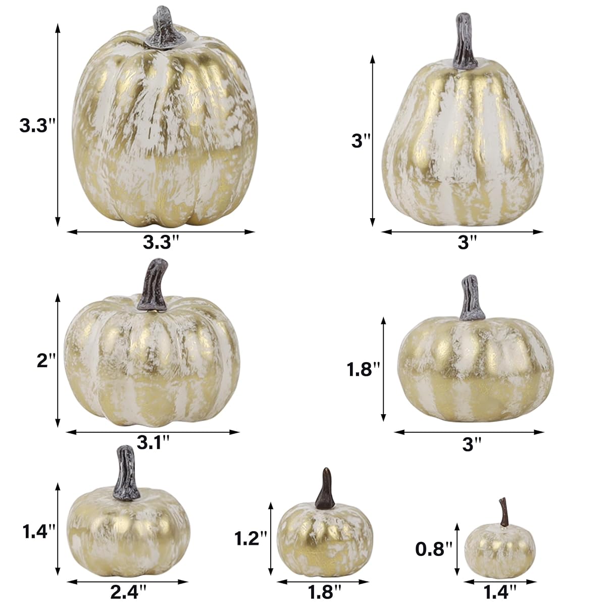 winemana 46 Pcs Artificial Gold Pumpkins Fall Decorations for Home - imagen de detalle 2