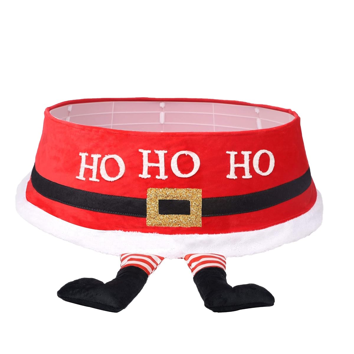 DR.DUDU Christmas Tree Ring with Santa Claus Pattern, Christmas Tree Collar,Top 24 Inches Diameter Bottom 30 Inches Diameter Christmas Tree Decoration for for Home Decoration in Winter and New Year - imagem de detalhe 1
