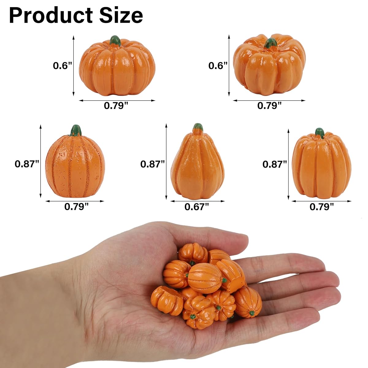 winemana 80Pcs Mini Pumpkins for Crafts, Fall Decorations for Home, Orange - 细节图 1