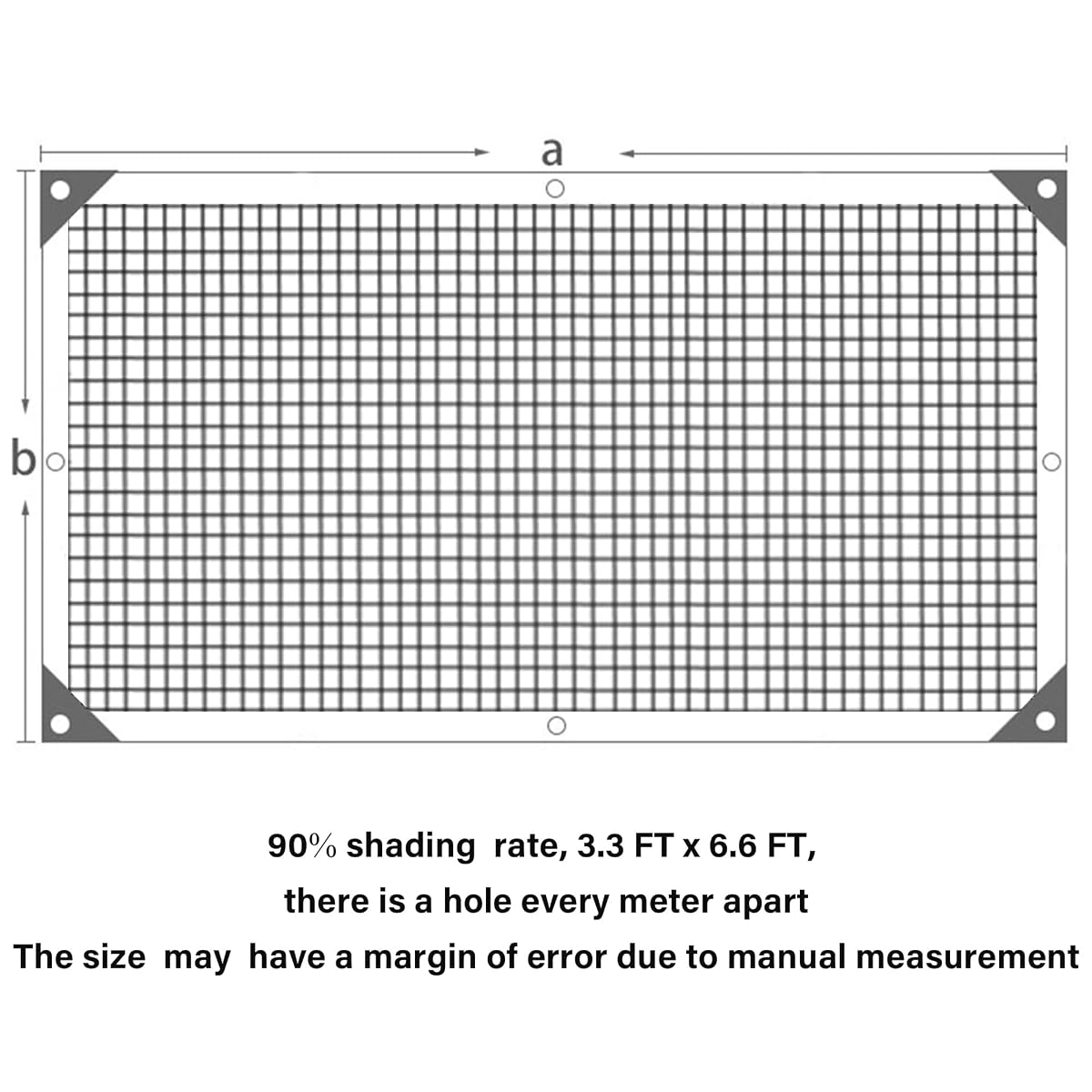 winemana 90% Shade Cloth, Dog Kennel Shade Cover, 3.3 x 6.6 FT Sturdy Durable Sunblock Shade Mesh Tarp with Grommets for Patio Plants Greenhouse Chicken Coop Porch - imagen de detalle 1