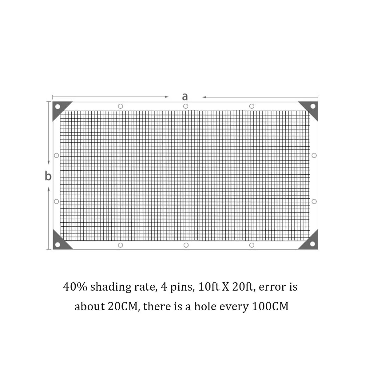 winemana 10x20 FT Garden Shade Cloth Black Mesh Tarp with Grommets - imagem de detalhe 3