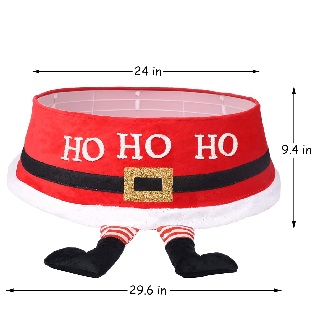 DR.DUDU Christmas Tree Ring with Santa Claus Pattern, Christmas Tree Collar,Top 24 Inches Diameter Bottom 30 Inches Diameter Christmas Tree Decoration for for Home Decoration in Winter and New Year - imagem de detalhe 2