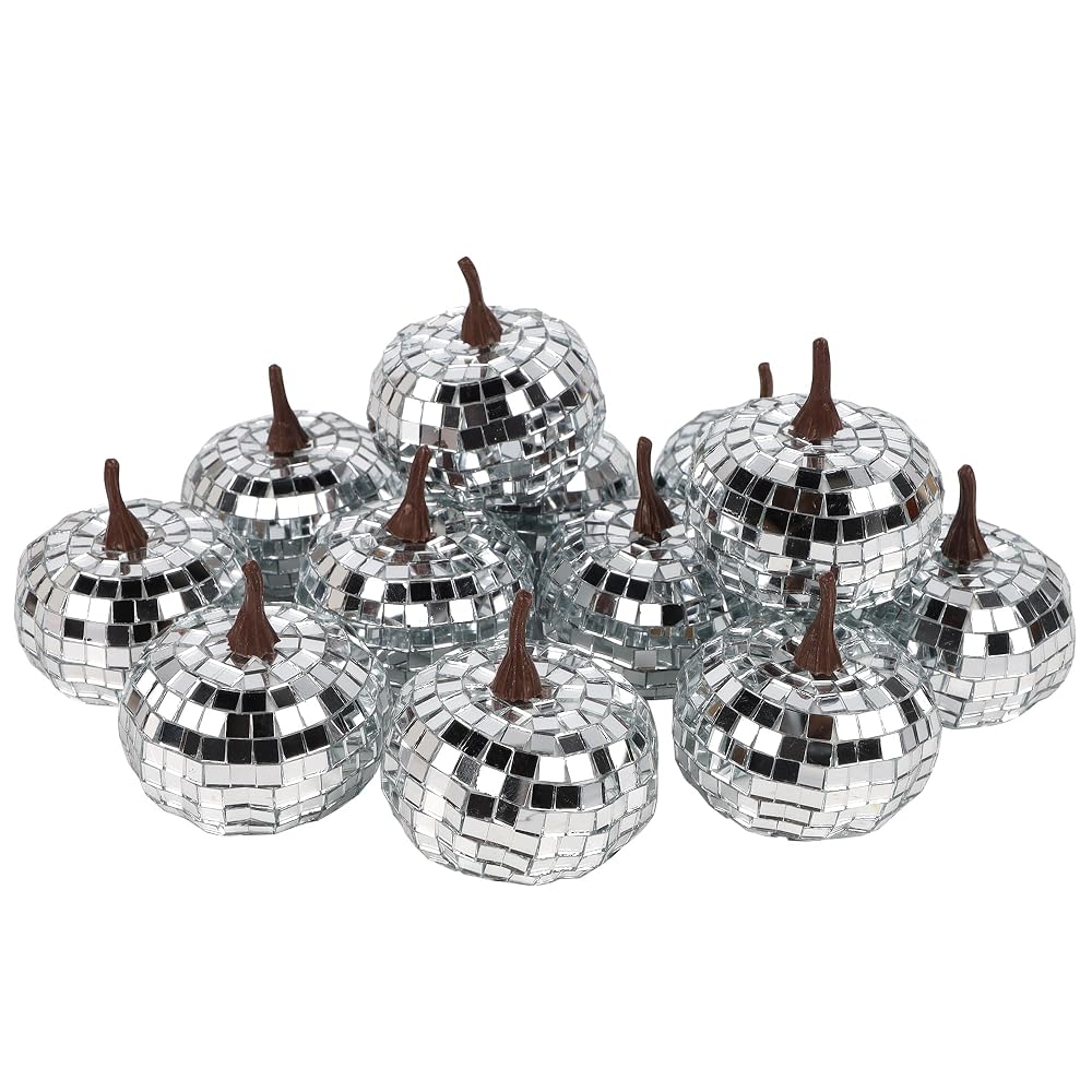 winemana 12 Pack Silver Pumpkin Fall Decor