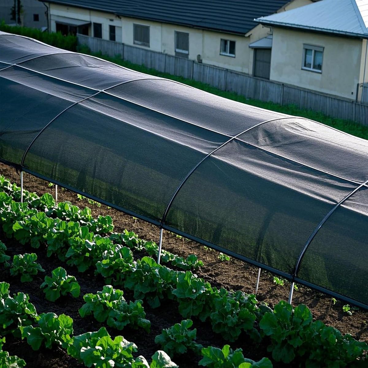 winemana Black Shade Cloth 50%, 8x10 FT Mesh Tarp - Garden Shade for Greenhouse, Patio, Vegetables, Plants Cover and Chicken Coops, Sun Shade Net for Outdoor Protection with Reinforced Grommets - imagen de detalle 5