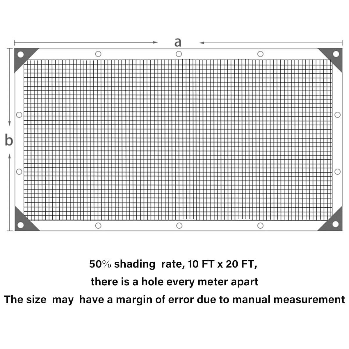 winemana 50% Shade Cloth for Garden-10x20 FT Breathable Mesh Tarp Sun Shade - imagem de detalhe 2