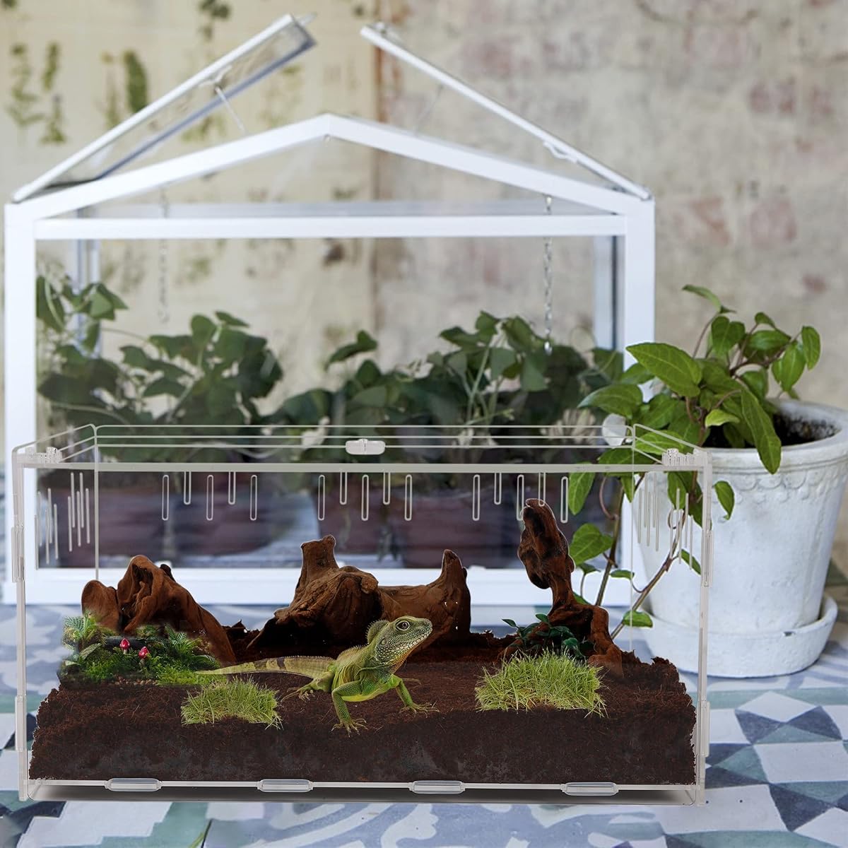 winemana Reptile Terrarium, Tarantula Enclosure, 16" x 11" x 6" Acrylic Large Feeding Tarantula Habitat Box for Small Animals Insect Home Office - imagem de detalhe 6
