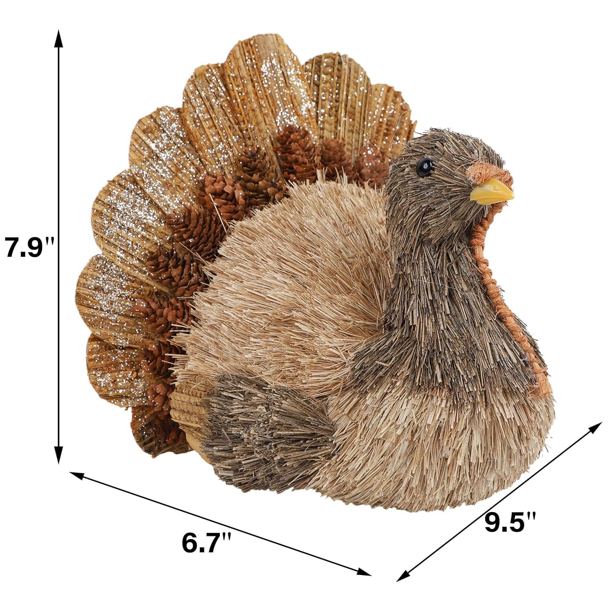 winemana Sisal Turkey Figurine – Thanksgiving Table Decorations Indoor - detail image 2