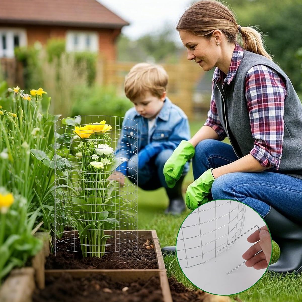 winemana 12 Set Plant Protectors from Animals, Plant Cages for Outdoor - imagem de detalhe 6